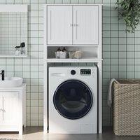 Berkfield Home Washing Machine Cabinet BERG White 76x27x164.5 cm Solid Wood