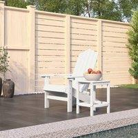 Berkfield Home Garden Adirondack Chair with Table HDPE White