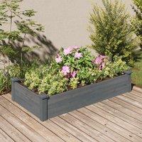 Berkfield Home Garden Raised Bed with Liner Grey 120x60x25 cm Solid Wood Fir | Size: 120 x 60 x 25 cm