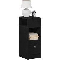 Berkfield Home Bedside Cabinets 2 pcs with Drawer Black 25x31x66 cm | Size: 25 x 31 x 66 cm