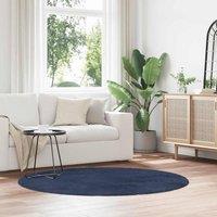 Berkfield Home Shaggy Rug High Pile NAVARRA Navy 160x160 cm Polyester in Blue | Size: Medium