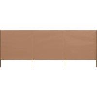 Berkfield Home 3-panel Wind Screen Fabric 400x80 cm Taupe in Beige