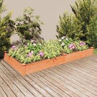 Berkfield Home Garden Raised Bed with Liner Brown 240x120x25 cm Solid Wood Fir | Size: 240 x 120 x 25 cm