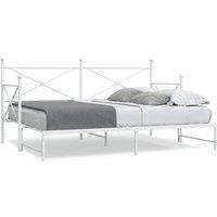 Berkfield Home Daybed with Trundle without Mattress White 75x190 cm Steel