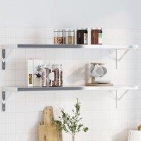 Berkfield Home Shelf Brackets 4 pcs 30x2.5x15.5 cm Silver Stainless Steel