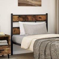 Berkfield Home Headboard Smoked Oak 80 cm Iron & Engineered Wood in Brown