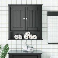 Berkfield Home Bathroom Wall Cabinet BERG Black 69.5x27x71.5 cm Solid Wood