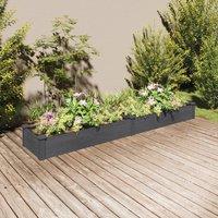 Berkfield Home Garden Raised Bed with Liner Grey 240x45x25 cm Solid Wood Fir | Size: 240 x 45 x 25 cm