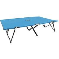 Berkfield Home Two Person Folding Sun Lounger Blue Steel