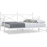 Berkfield Home Daybed with Trundle without Mattress White 80x200 cm Steel
