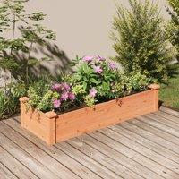 Berkfield Home Garden Raised Bed with Liner Brown 120x45x25 cm Solid Wood Fir | Size: 120 x 45 x 25 cm
