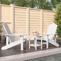 Berkfield Home Garden Adirondack Chairs with Table HDPE White
