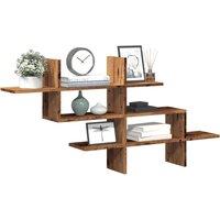 Berkfield Home Wall Shelf Old Wood 124.5x18x60.5 cm Engineered Wood in Brown