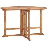 Berkfield Home Folding Garden Dining Table 110x75 cm Solid Wood Teak in Brown | Size: 110x75 cm