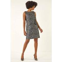 Roman Women's Lace Bow Detail Stretch Dress in Grey | Size: 18