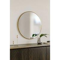 Living and Home 60cm Gold Nordic Round Bathroom Mirror Metal Frame Wall Mirror-Above Sink or Dressing Table