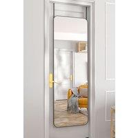 Living and Home Full Length Mirror with Rounded Corners Door Hanging Black