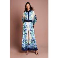 Coast Women's Long Sleeve Placement Print Jumpsuit in Ivory | Size: 8