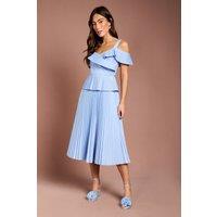 Coast Women's Pleated Strappy Midi Dress in Light Blue | Size: 12