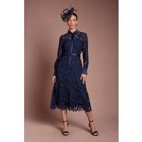 Coast Women's Lace Shirt Dress in Navy | Size: 14