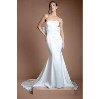 Coast Women's Dramatic Bow Ponte Fishtail Wedding Dress in Ivory | Size: 18