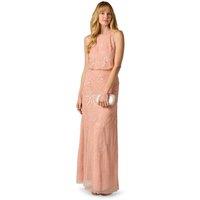 Adrianna Papell Women's Bead Blouson Long Dress in Pink | Size: 18