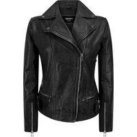 TruClothing Women's Leather Biker Jacket in Black | Size: Large