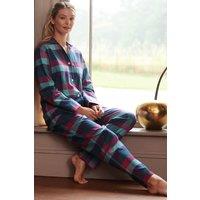 British Boxers Women's 'Montrose' Check Brushed Cotton Pyjama Set | Size: XL