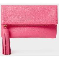 OSPREY LONDON Women's The Bexley Leather Clutch Bag in Cerise