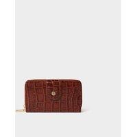 OSPREY LONDON Women's The Carla Leather Zip Around Purse in Brown