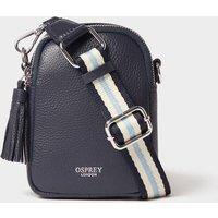 OSPREY LONDON Women's The Stella Leather Phone Bag in Navy