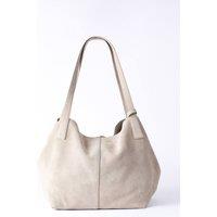 Lakeland Leather Women's 'Santon' Suede Tote Bag in Stone