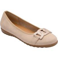 Lotus Women's 'Eleni' Textile Ballerina Shoes in Natural | Size: 6