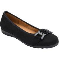 Lotus Women's 'Eleni' Textile Ballerina Shoes in Black | Size: 4