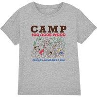 Disney Winnie The Pooh Camp 100 Acre Woods Kids Tee, Athletic Heather in Light Grey | Size: 3-4 Years
