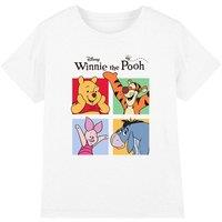 Disney Winnie The Pooh & Friends Squares Kids T-Shirt, White | Size: 3-4 Years