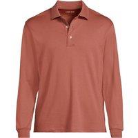 Lands' End Men's Long Sleeve Supima Polo Shirt, Traditional Fit in Terracotta | Size: XL