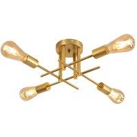 COMELY 4-Light Industrial Ceiling Lights, Vintage Gold Chandelier, E27 Base