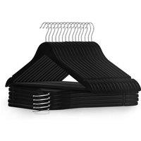 Dyzi 20 Pack Wooden Clothes Hangers With Non Slip Bar in Black | Size: 1 Pack