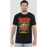 Star Wars - The Mandalorian The Mandalorian Cutest Bounty Wanted Grogu T-Shirt, Black | Size: XL