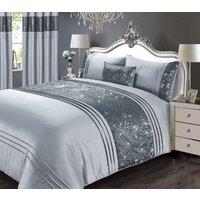 Rapport Home Charleston Polycotton Duvet Cover Set with Pillowcase in Grey | Size: Double