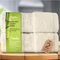 GAVENO CAVAILIA 2 Pack Bamboo Towel in Cream | Size: Bath Sheet