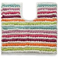 Allure Bath Fashions Striped Chunky Bobble Pedestal Toilet Mat