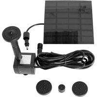 Primrose Solar Water Pump 150LPH 4 Fountain Heads Garden Outdoor Pond Cascade in True Black