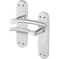AFIT Chrome Satin Nickel Feature Door Handles Boston Backplate 1 Pair in Metallics | Size: 150mm x 150mm