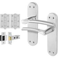 AFIT Chrome Satin Nickel Feature Handle Latch Hinges Boston in Metallics | Size: 150mm x 150mm