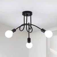 Goeco Industrial Ceiling Light, E27, Black, Creative Chandelier, 40 cm in Black