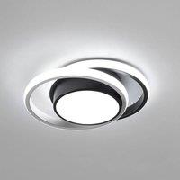 Goeco LED Ceiling Light 32W Modern Round Lamp for Bedrooms Bathrooms 6500K in Black