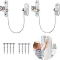 VOGREX 2X Window Door Restrictor Child Baby Safety Security Lock in White