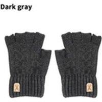 Havendro Dark Gray Thicken Half-finger Gloves Knitted Gloves in Dark Grey